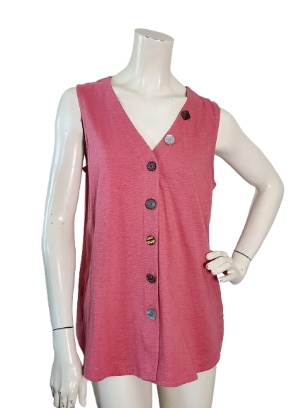 Soft Surroundings Delia Top Women's  S Salmon Pink Sleeveless NEW